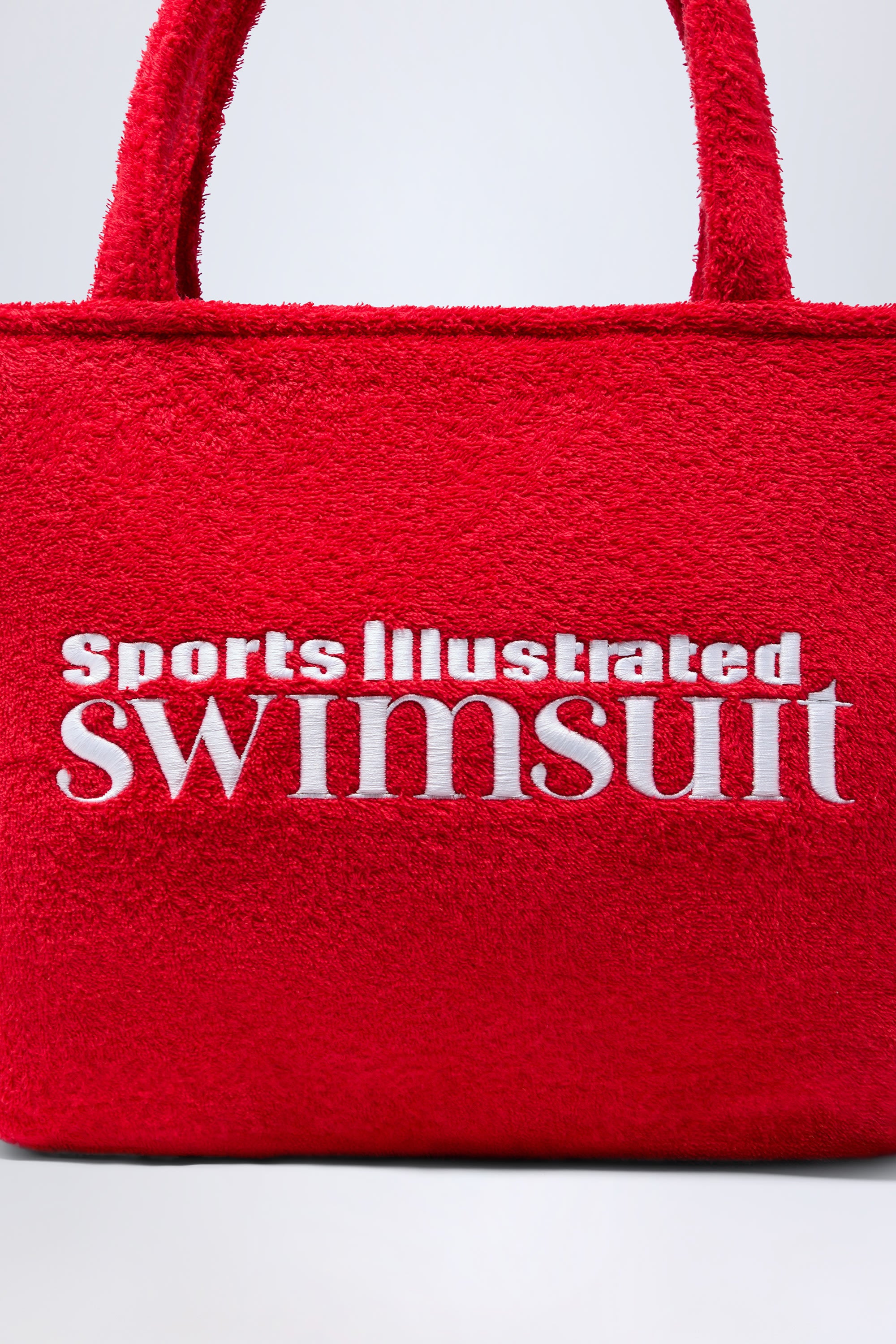Velika Towelling Tote Bag in Fiery Red - Image 6