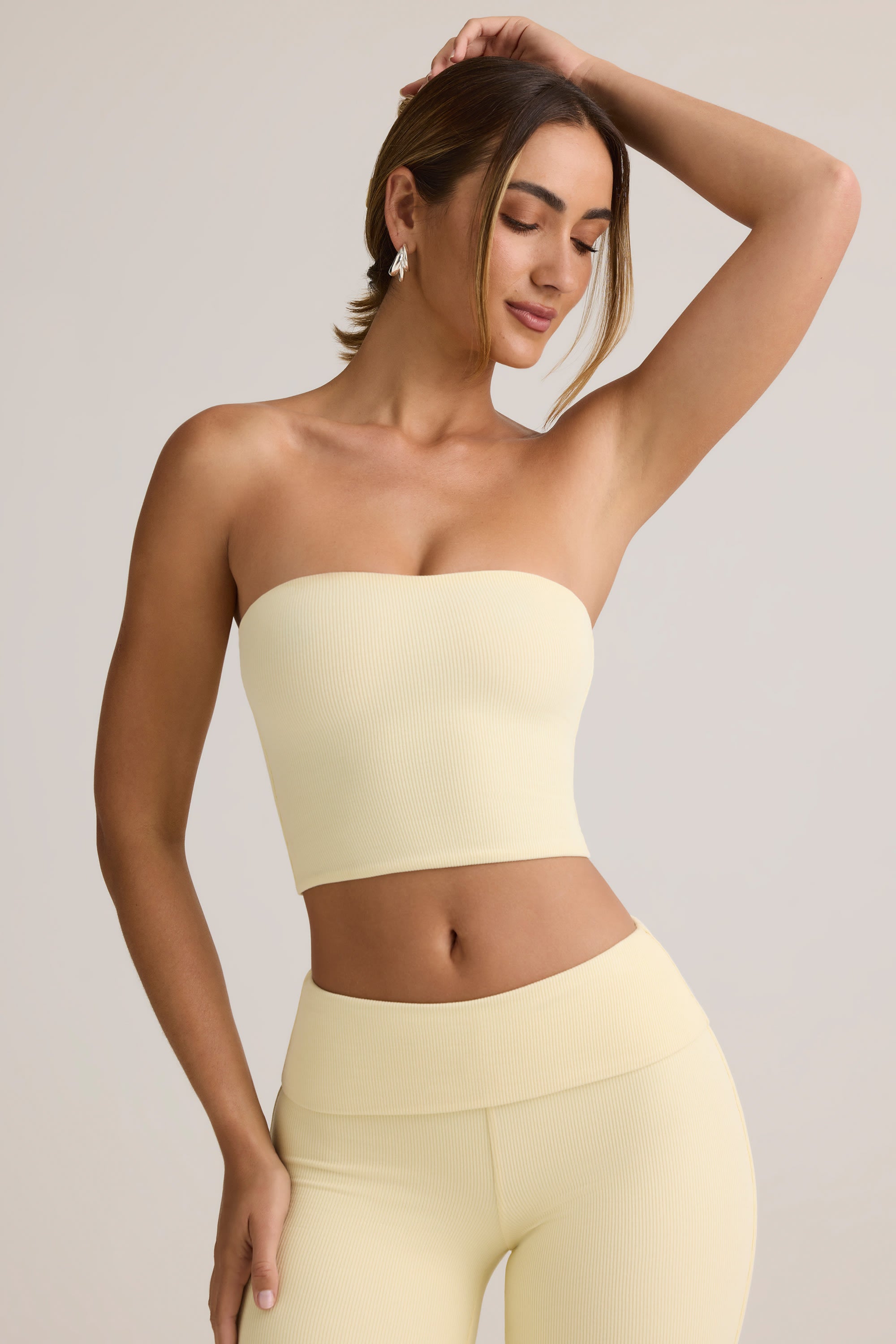Verna Modal Strapless Crop Top in Buttercream Yellow