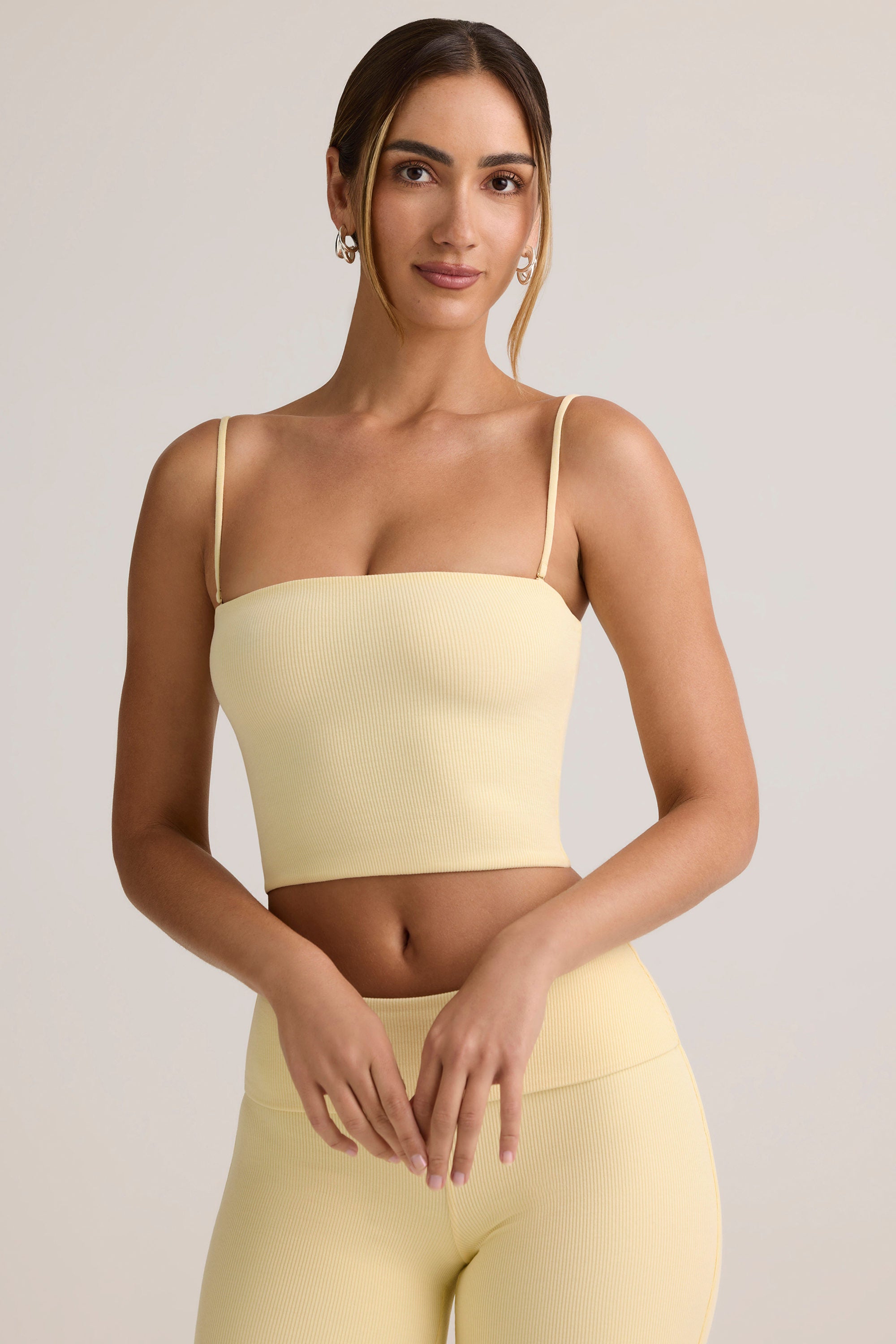 Verna Modal Strapless Crop Top in Buttercream Yellow - Image 6