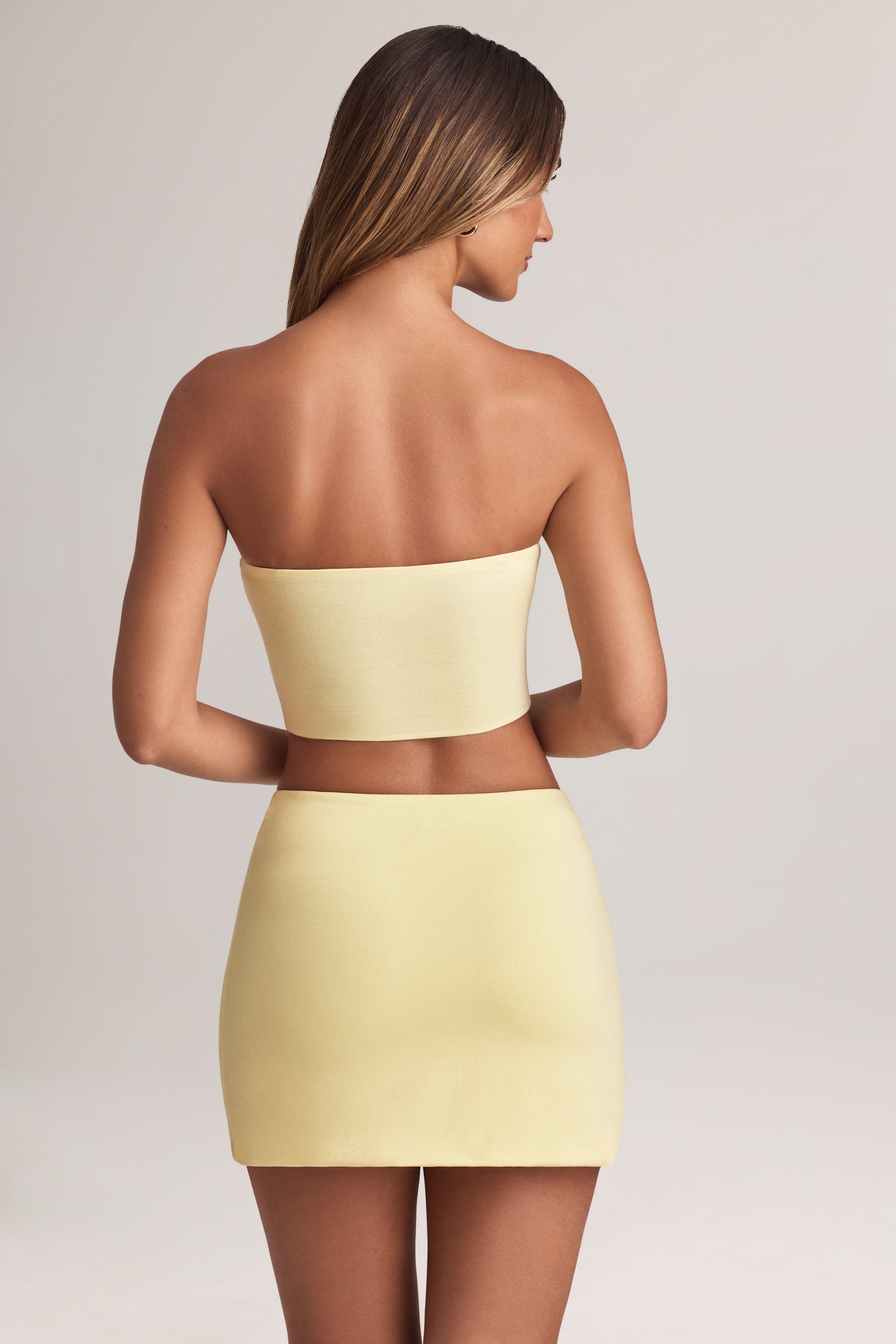 Verna Modal Strapless Crop Top in Lemon Sherbet - Image 2