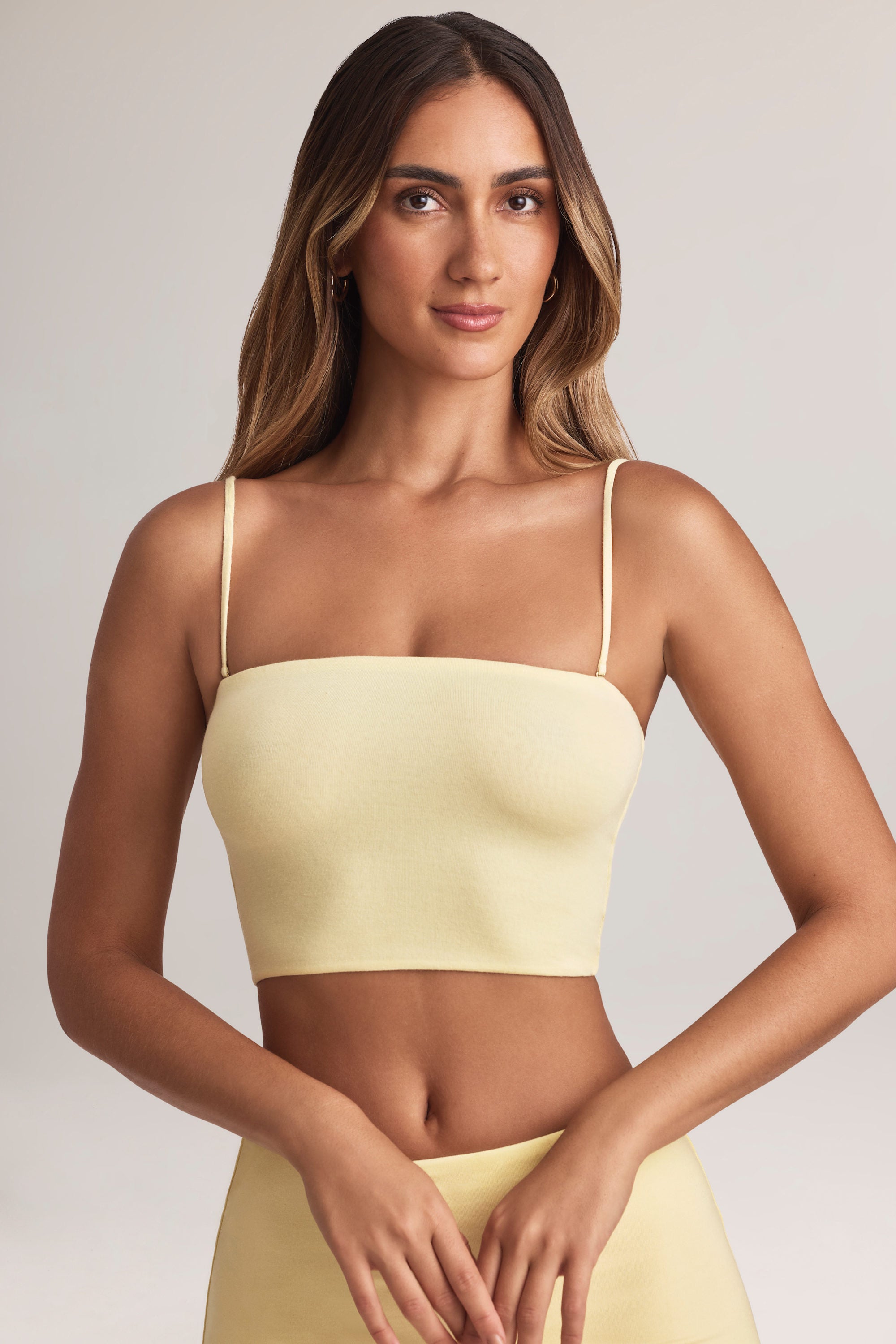 Verna Modal Strapless Crop Top in Lemon Sherbet - Image 5