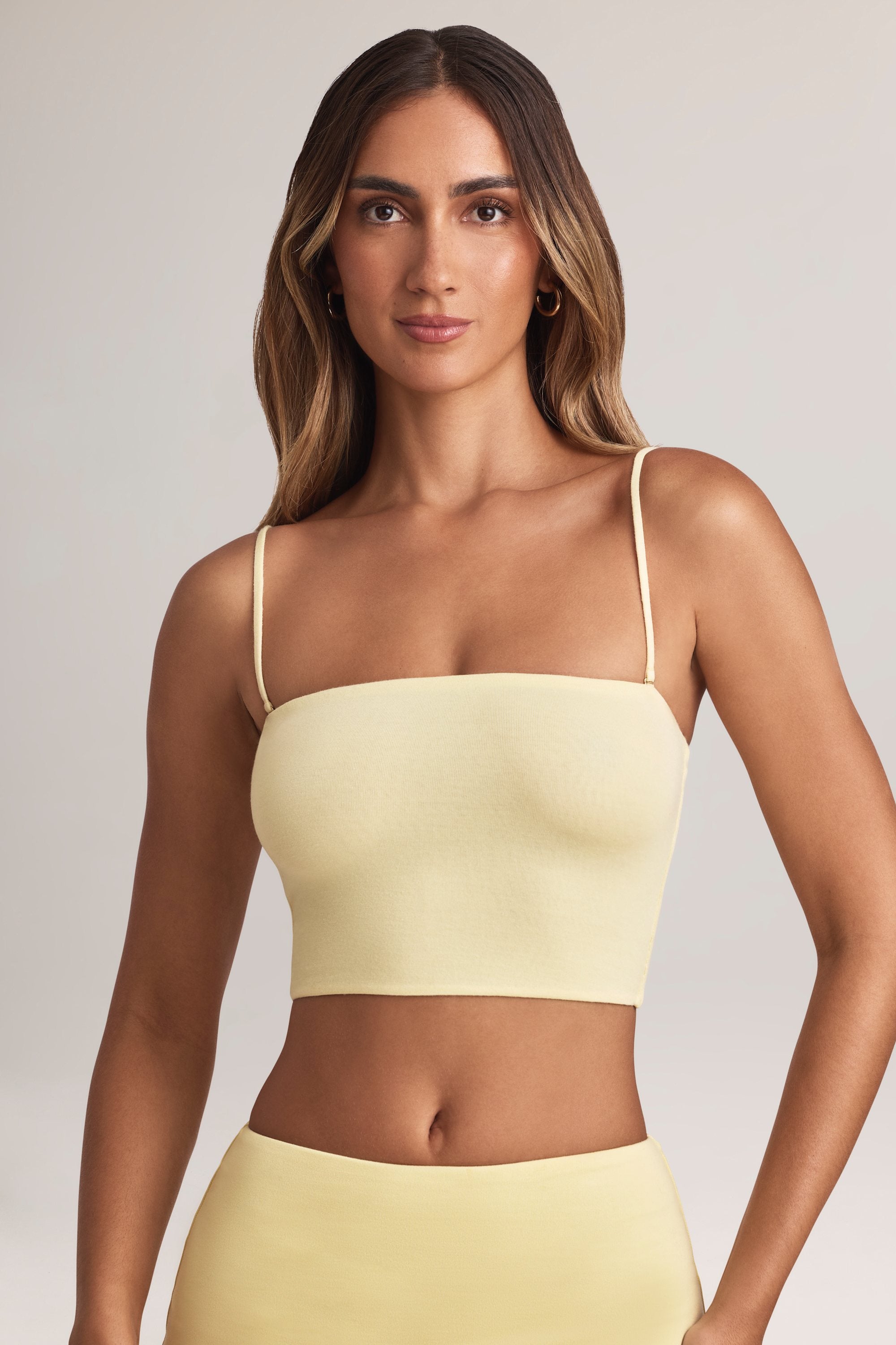 Verna Modal Strapless Crop Top in Lemon Sherbet - Image 6