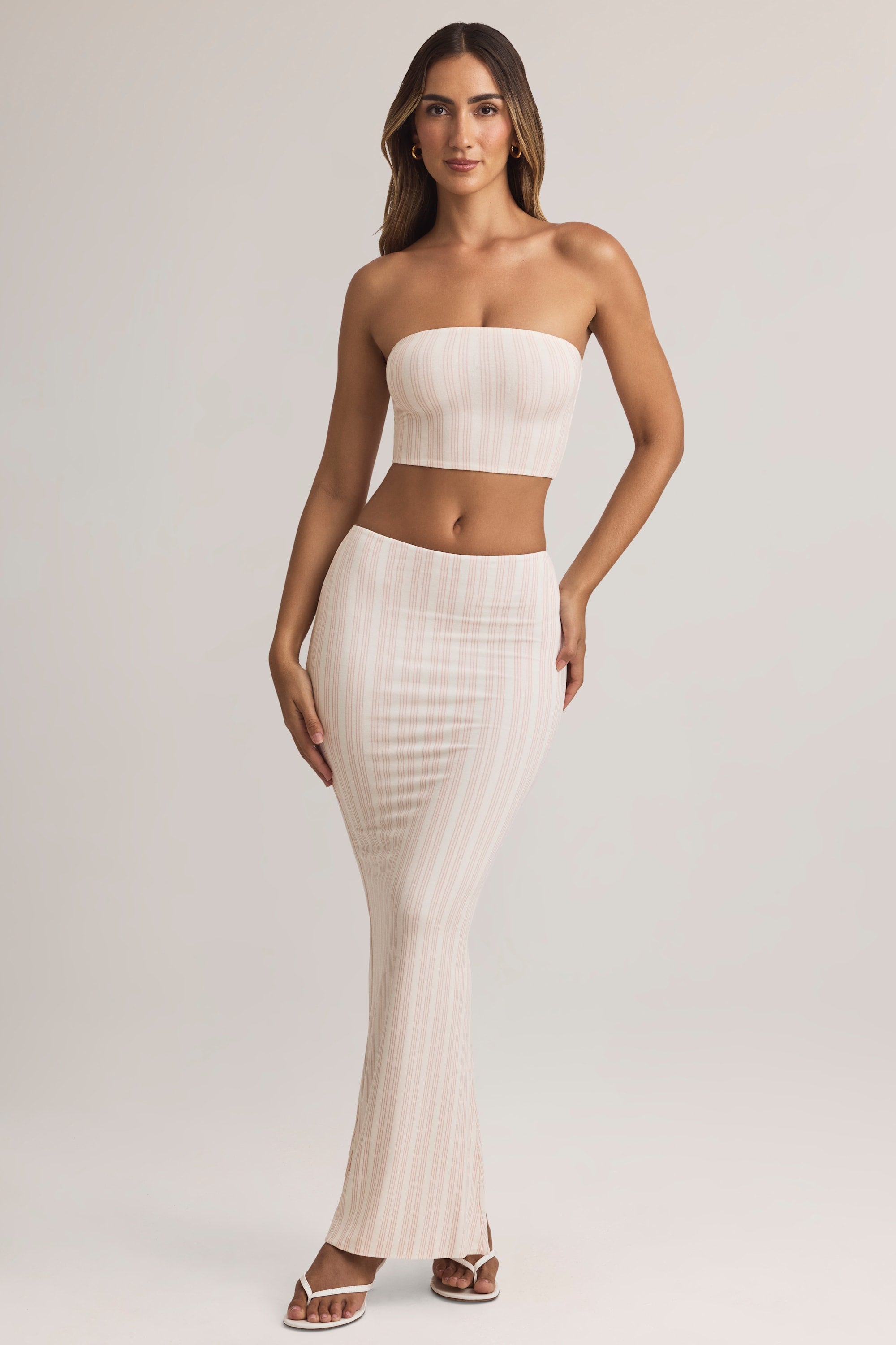 Verna Modal Strapless Crop Top in Stripe Print - Image 6