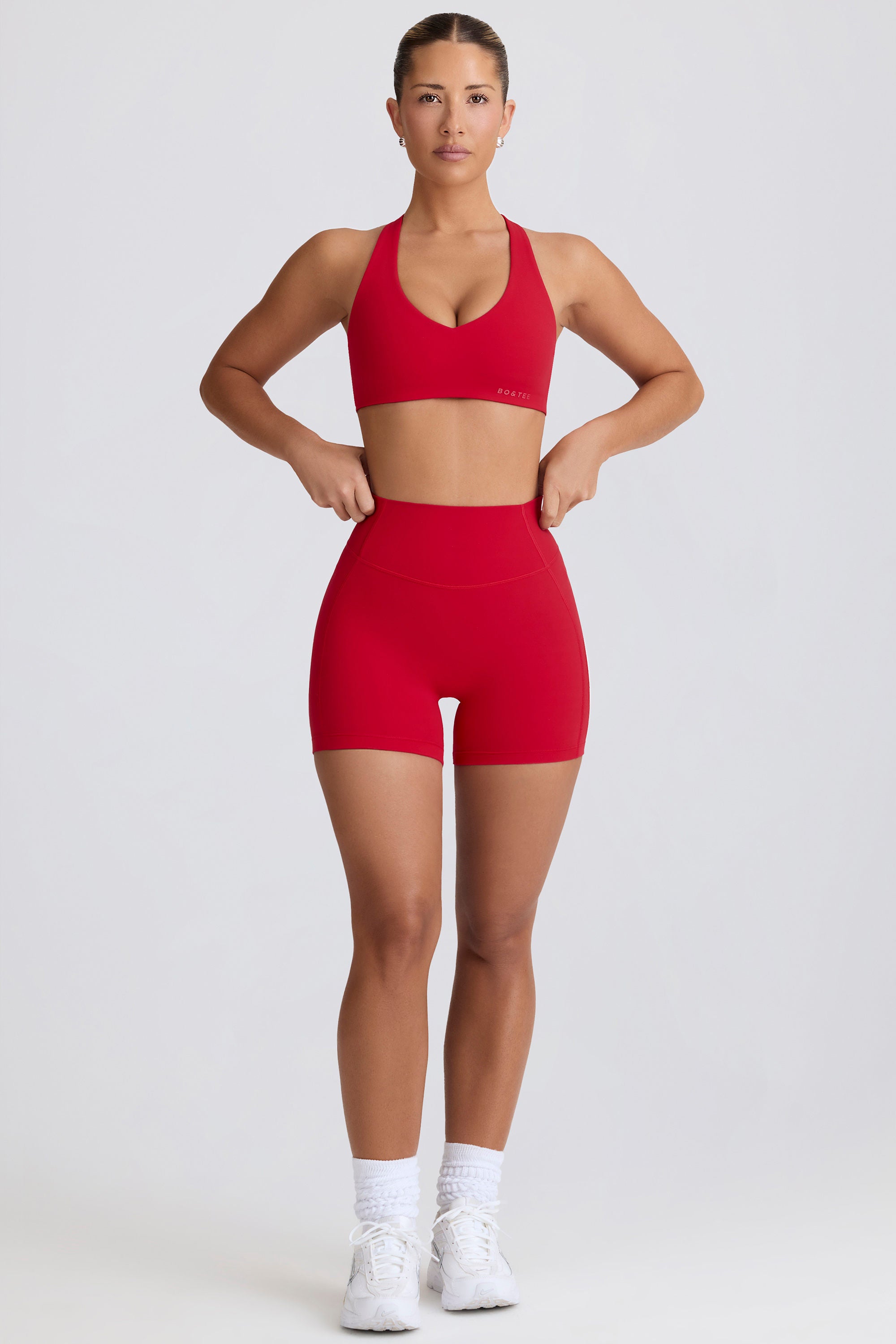 Soft Active Mini Shorts in Hot Red - Image 6