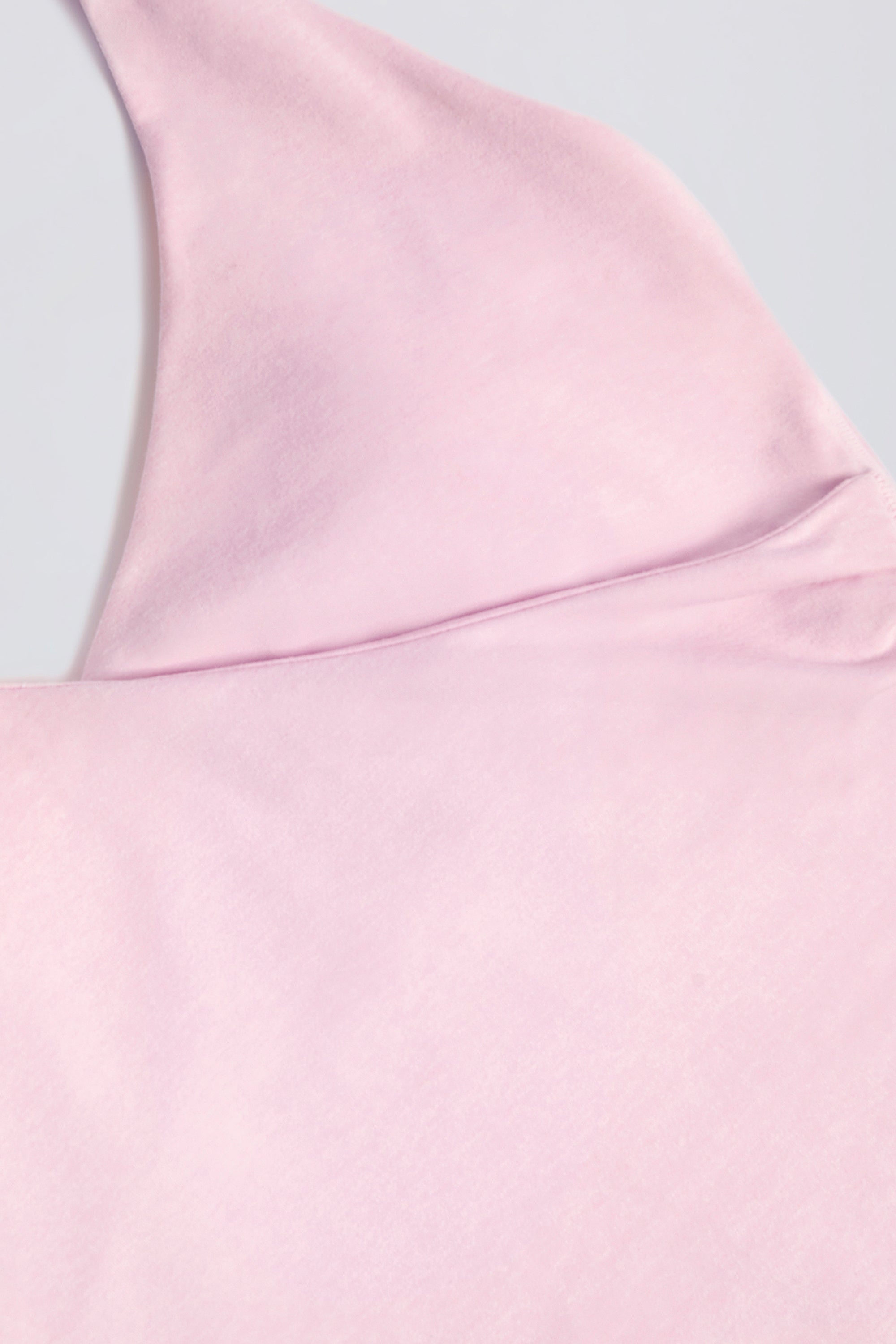 Wrap Halterneck Tank Top in Pale Pink Marl - Image 7