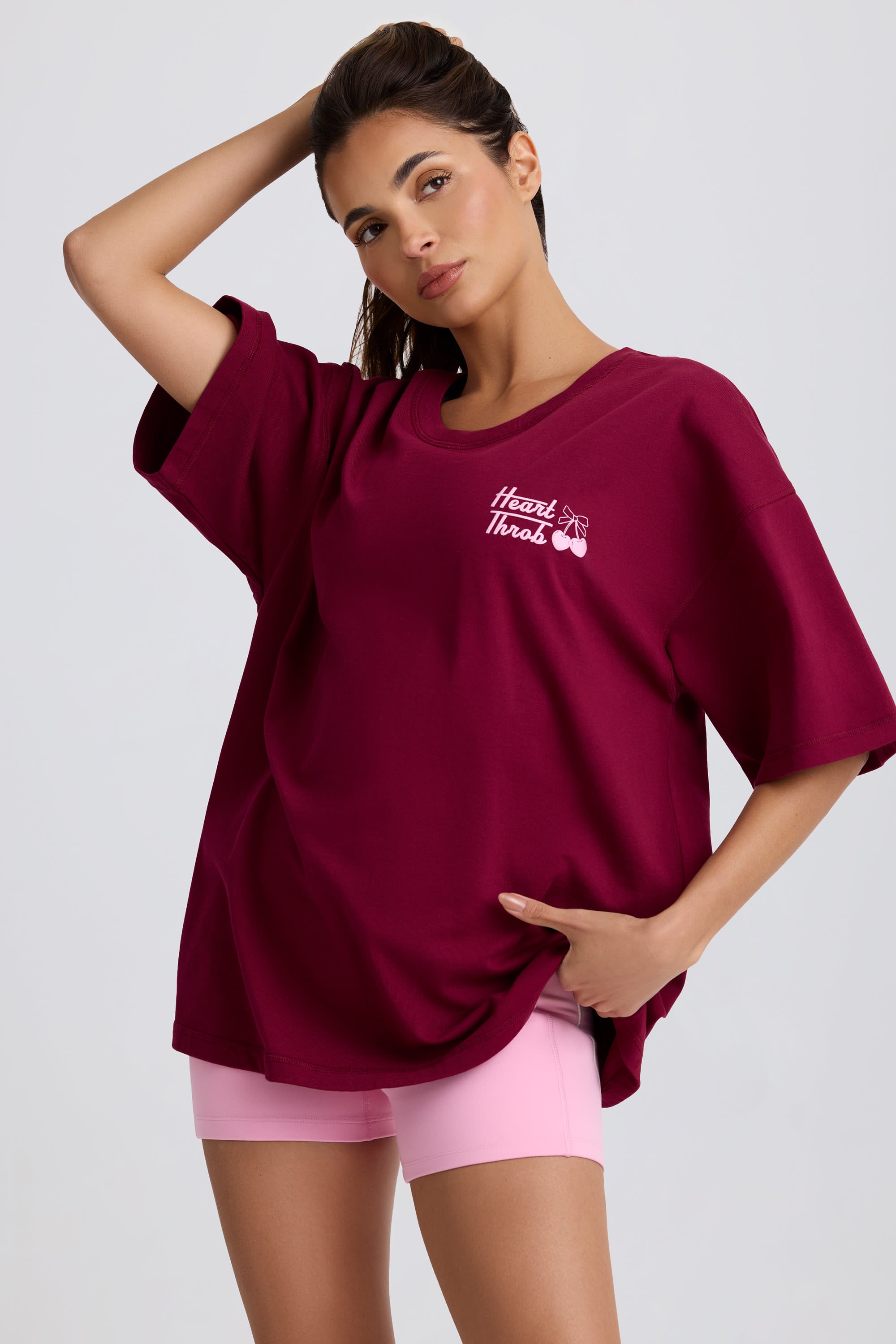 Oversized T-Shirt in Burgundy - Image 8