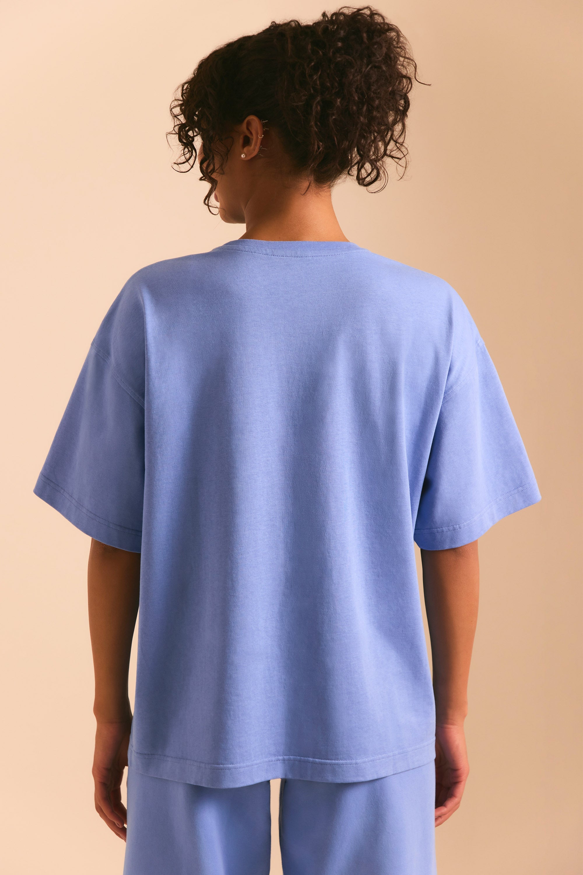 Ease Oversized Short Sleeve T-Shirt in Cerulean - Image 2