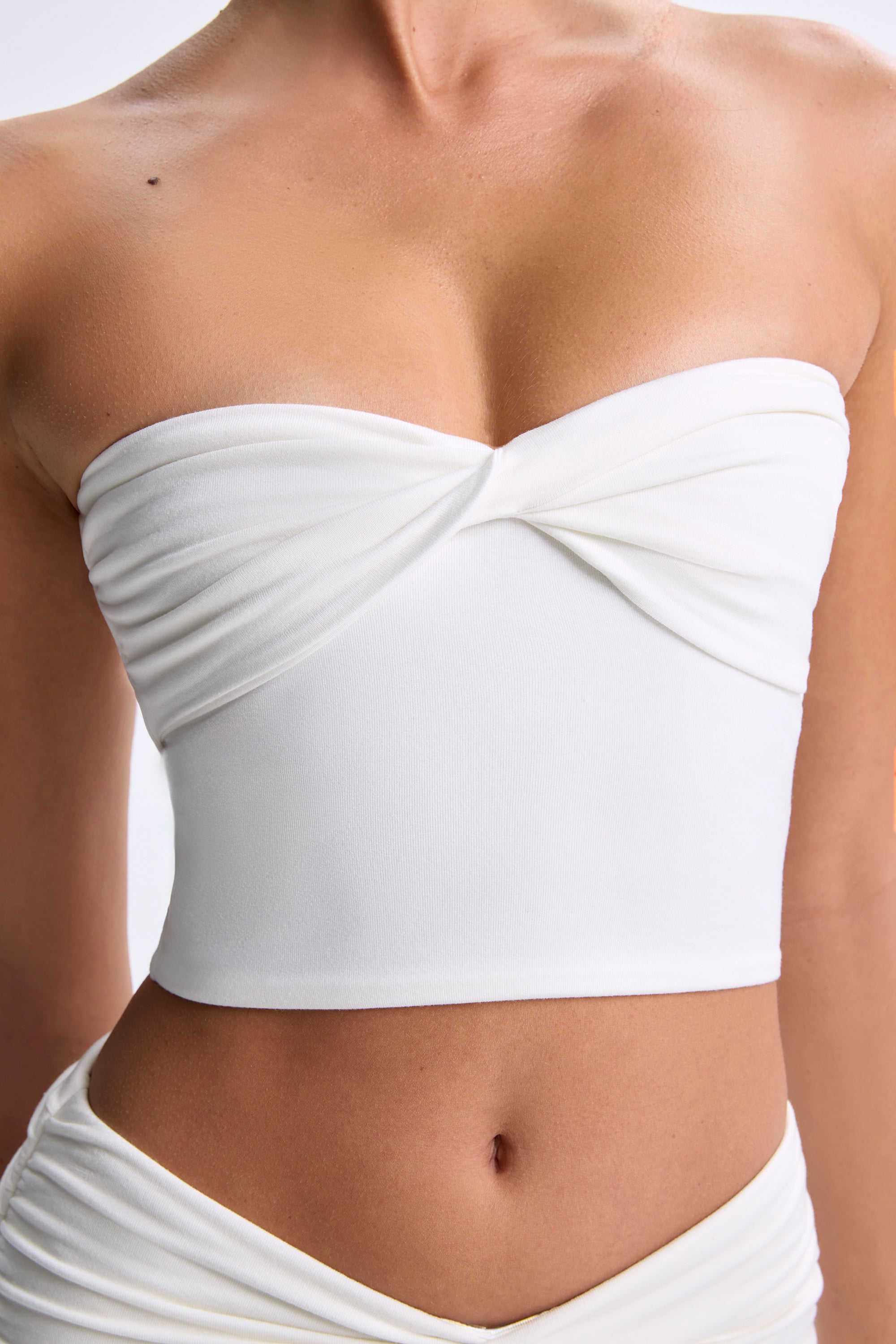 Twist-Front Bandeau Top in White - Image 4