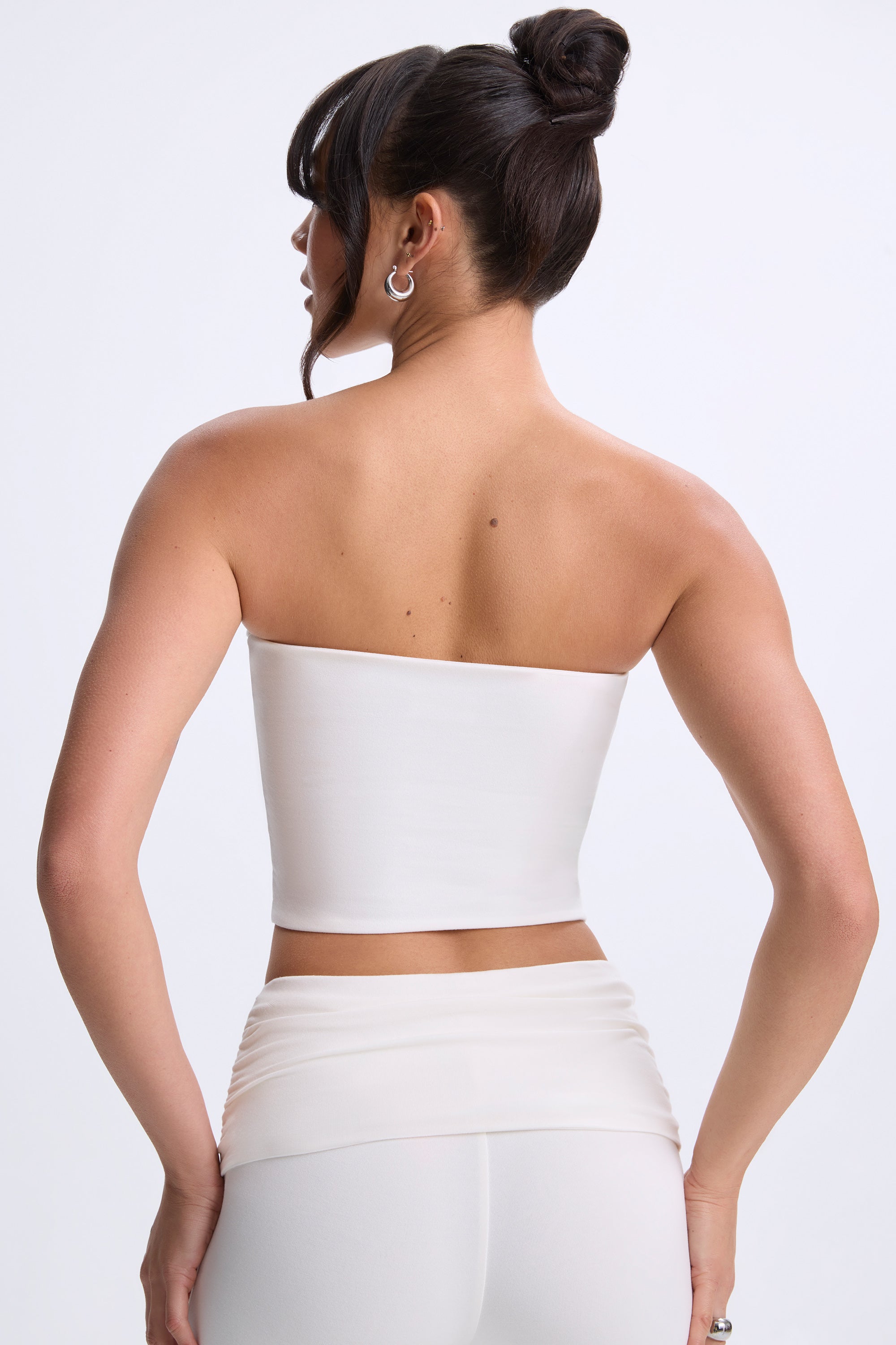 Twist-Front Bandeau Top in White - Image 2