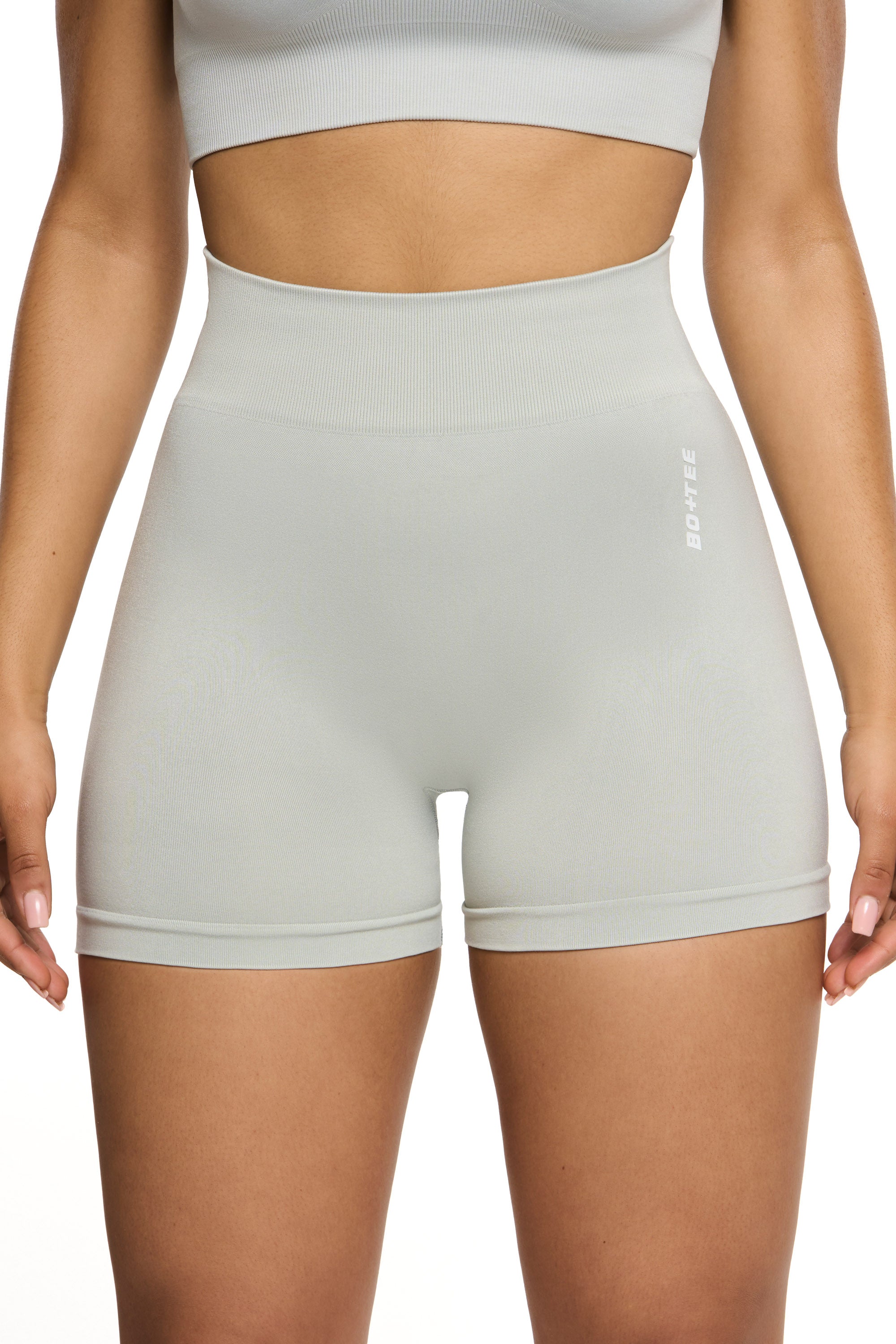 Invigorate Seamless High Waist Mini Shorts in Grey - Image 2