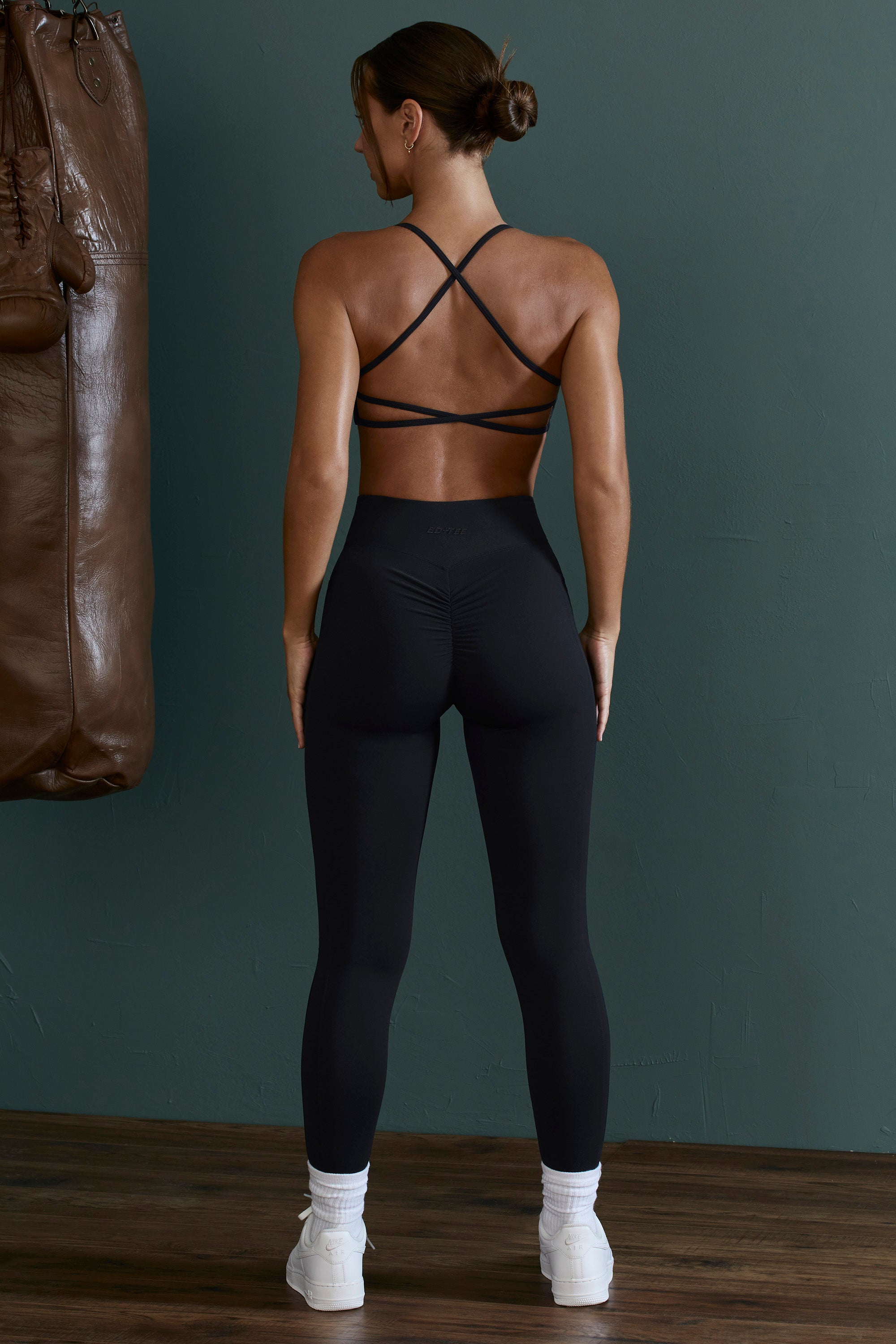 Dedication High Waist Wrap Over Leggings in Black - Image 2