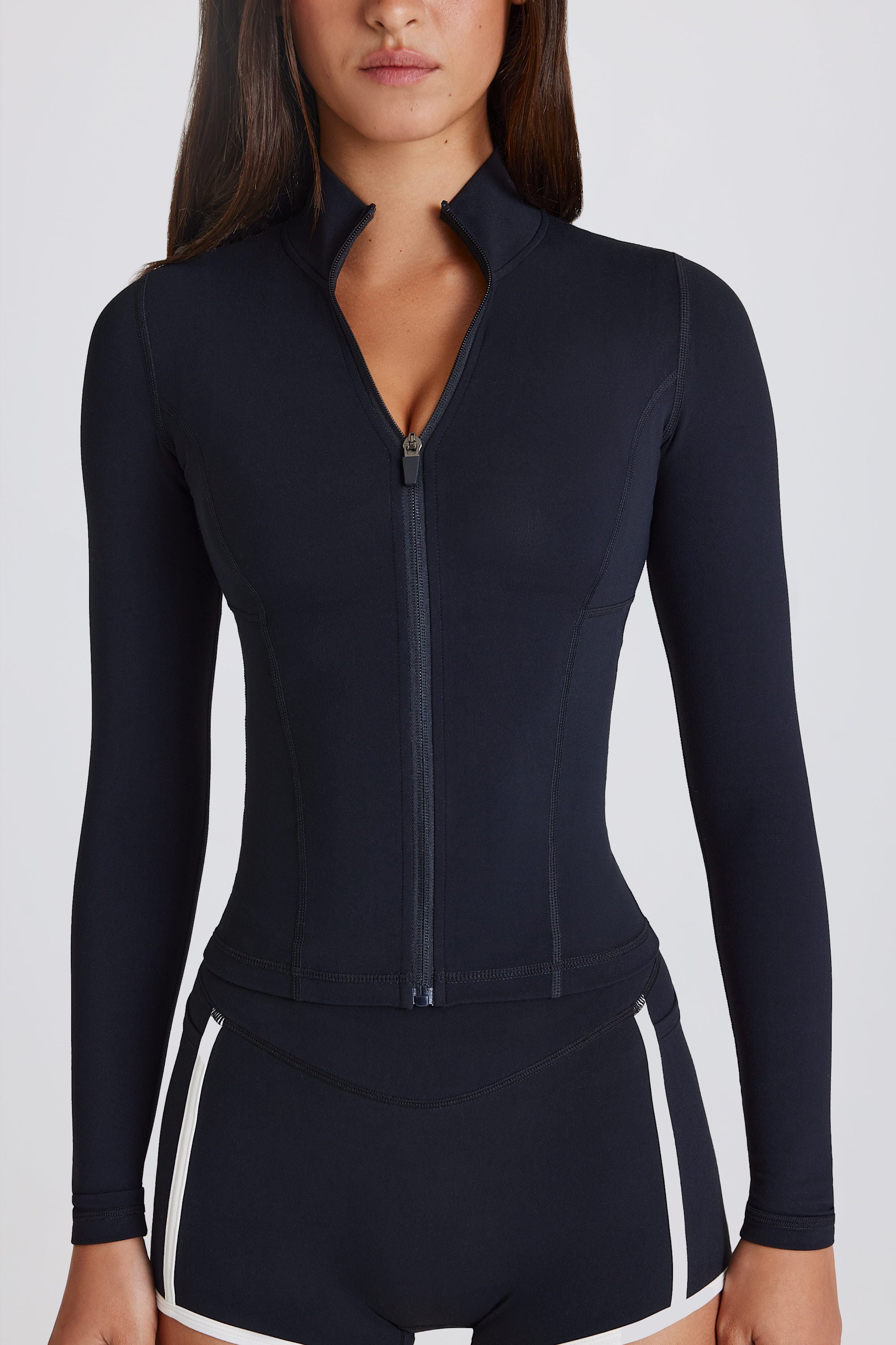 Soft Active Zip-Up Jacket in Black - Image 4