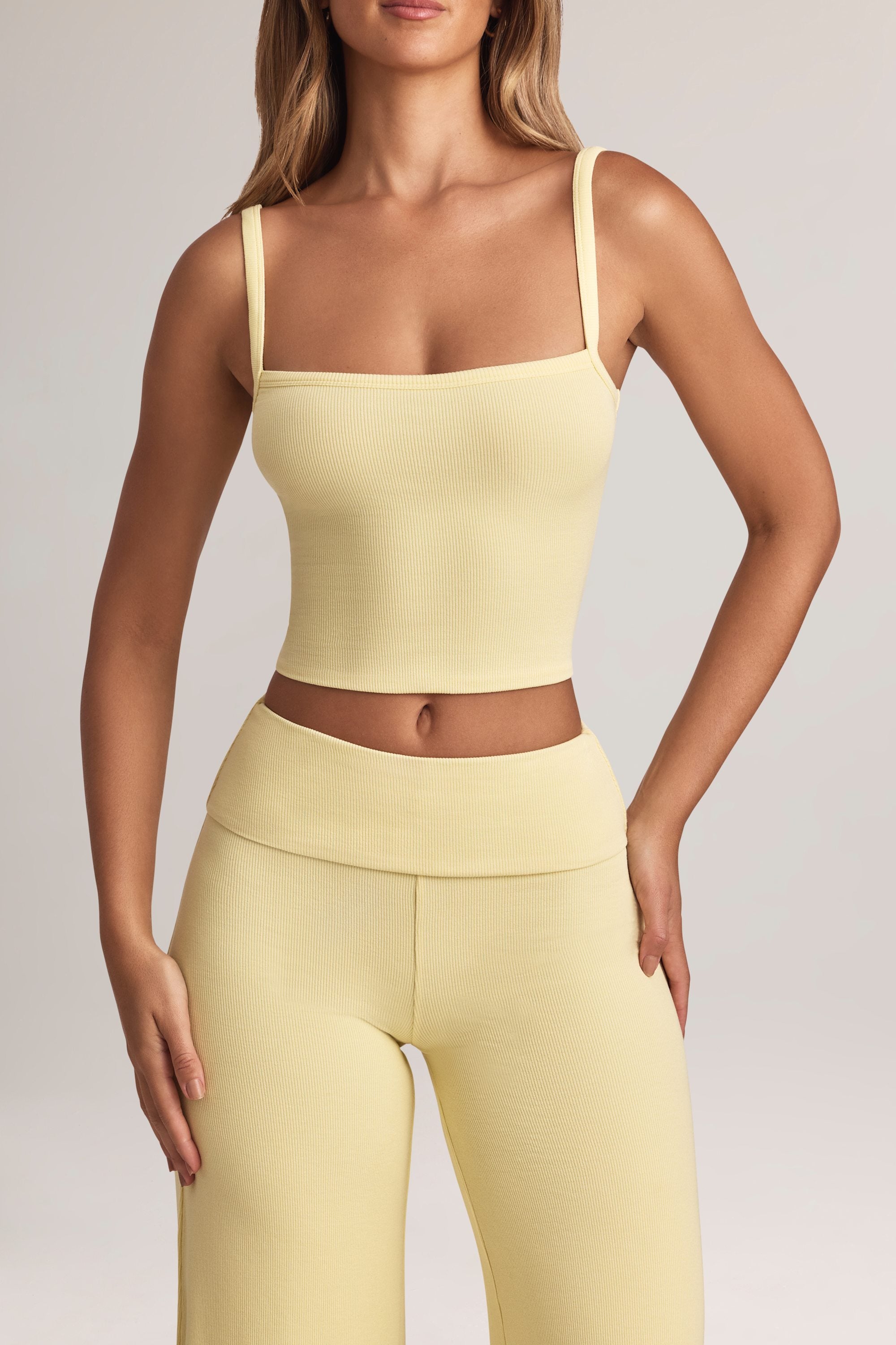 Lai Modal Square-Neck Camisole Top in Lemon Sherbet - Image 4