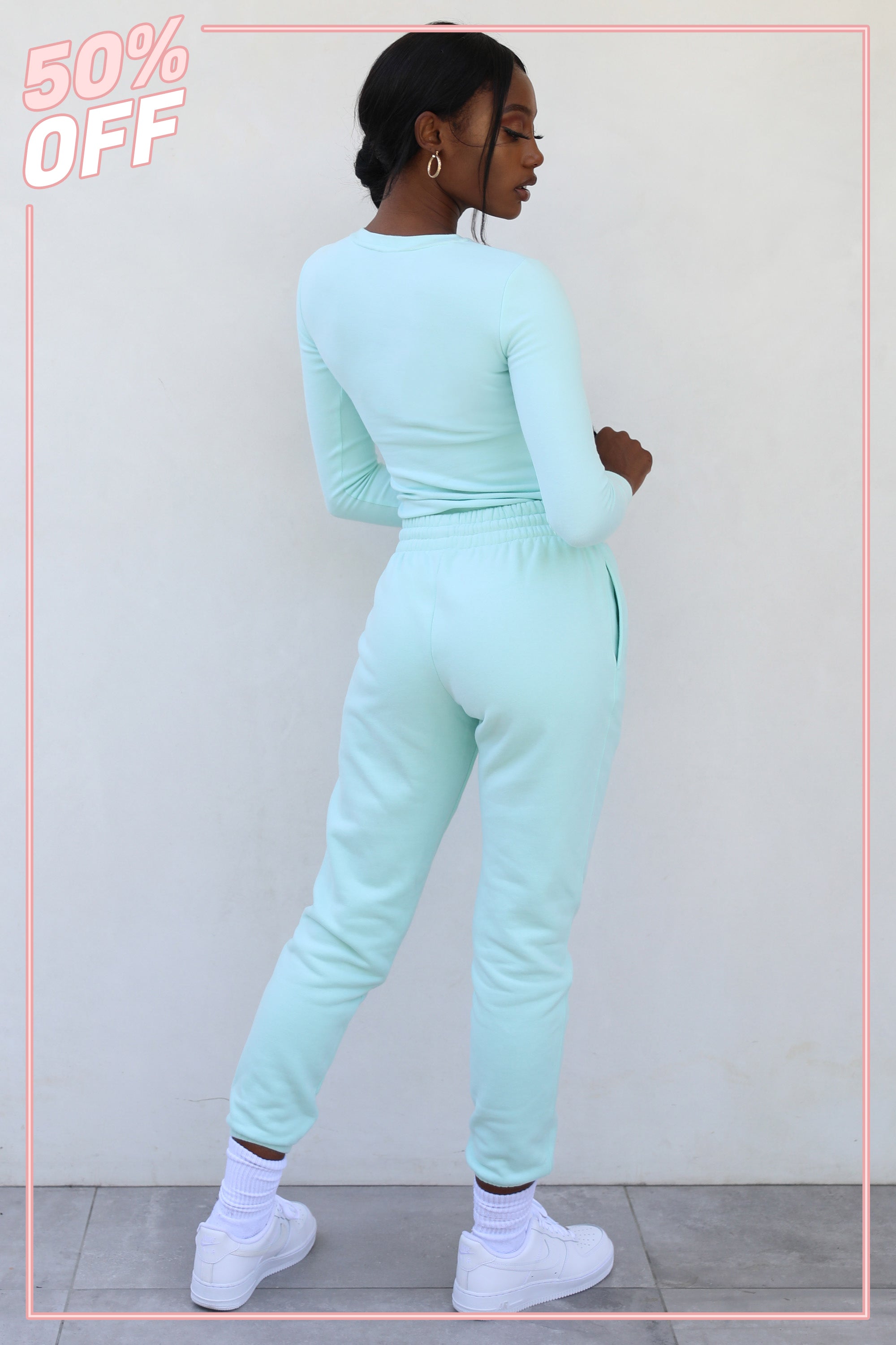 Petite Classic Joggers in Mint - Image 7