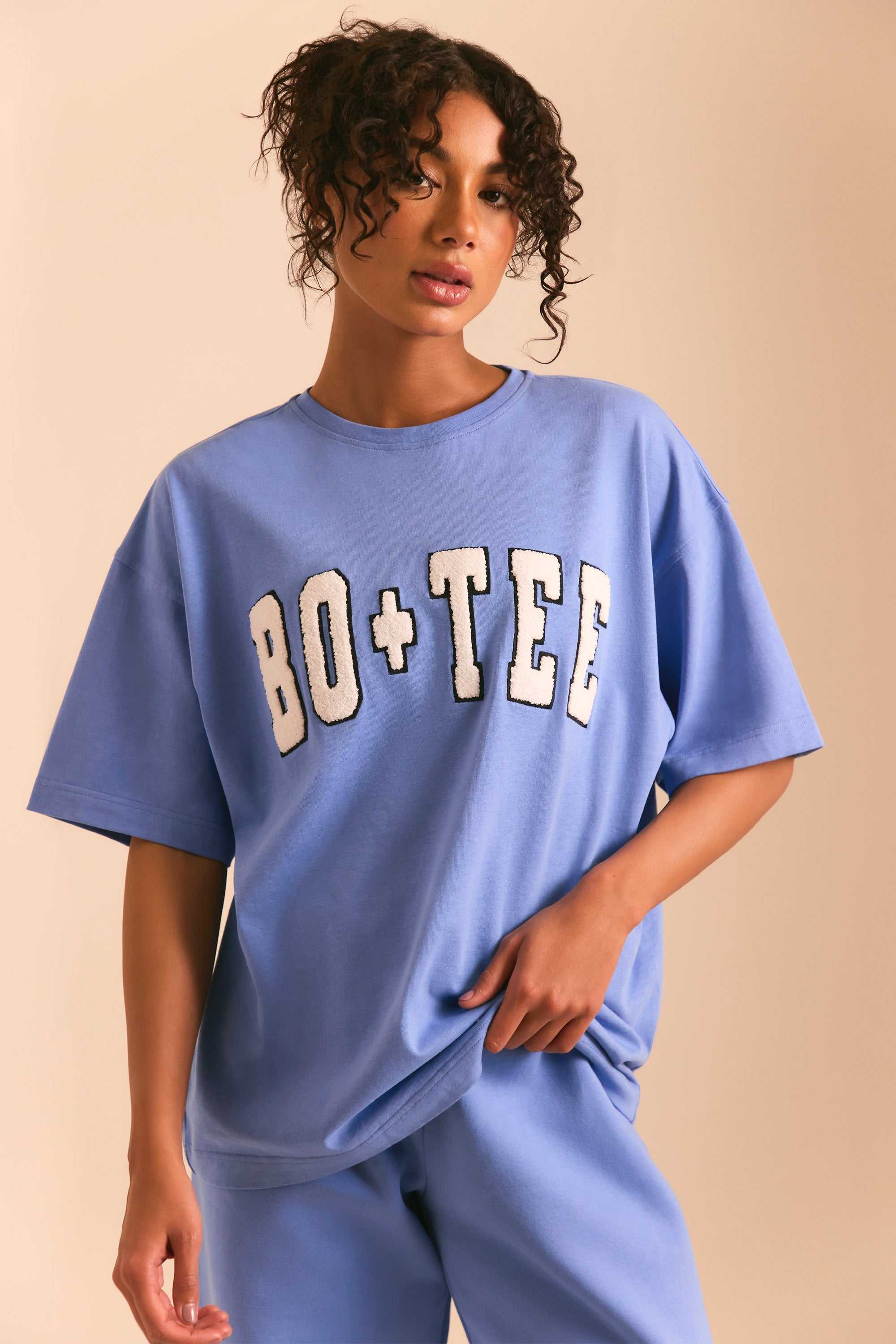 Ease Oversized Short Sleeve T-Shirt in Cerulean - Image 6