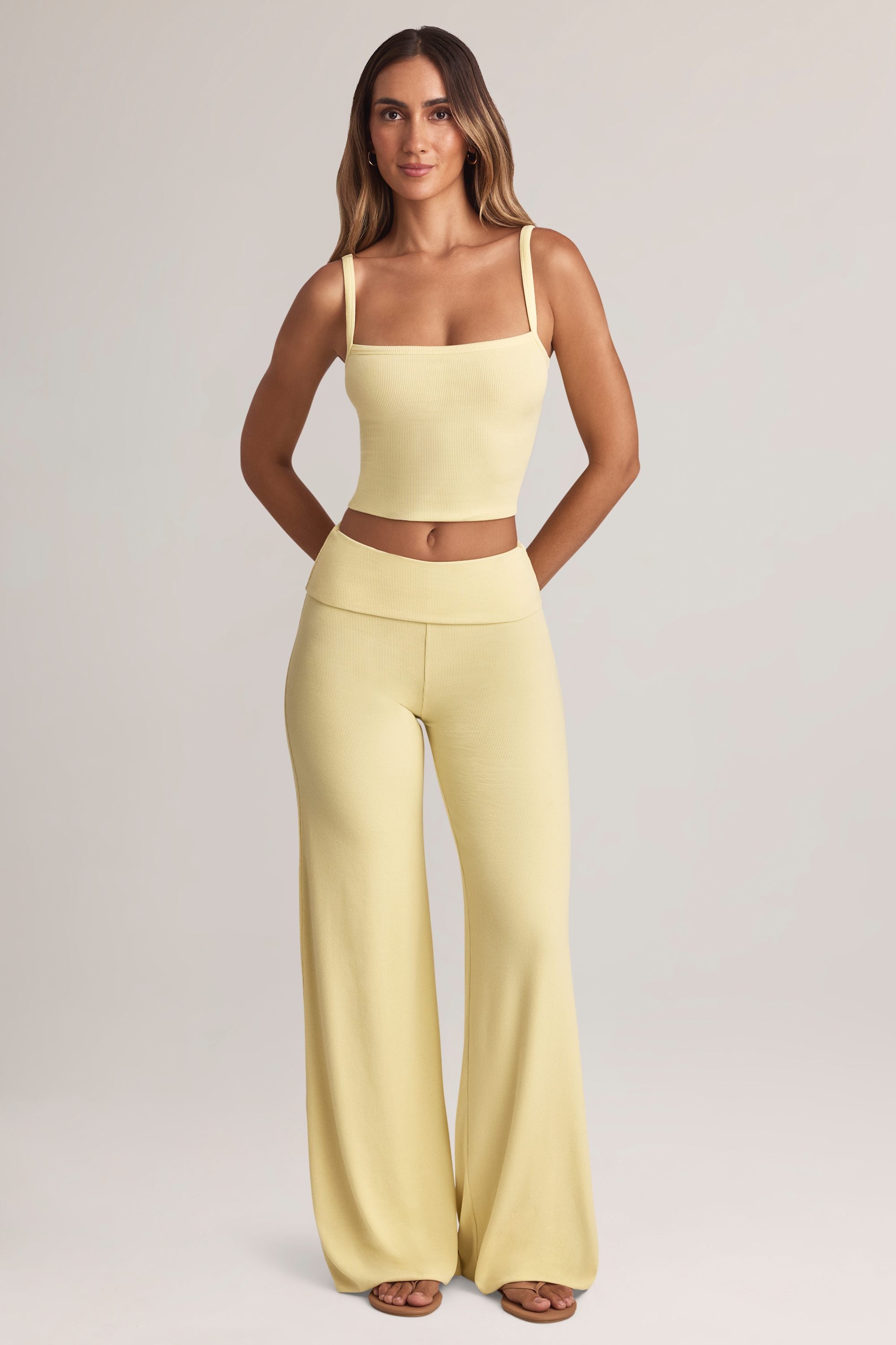 Lai Modal Square-Neck Camisole Top in Lemon Sherbet - Image 6