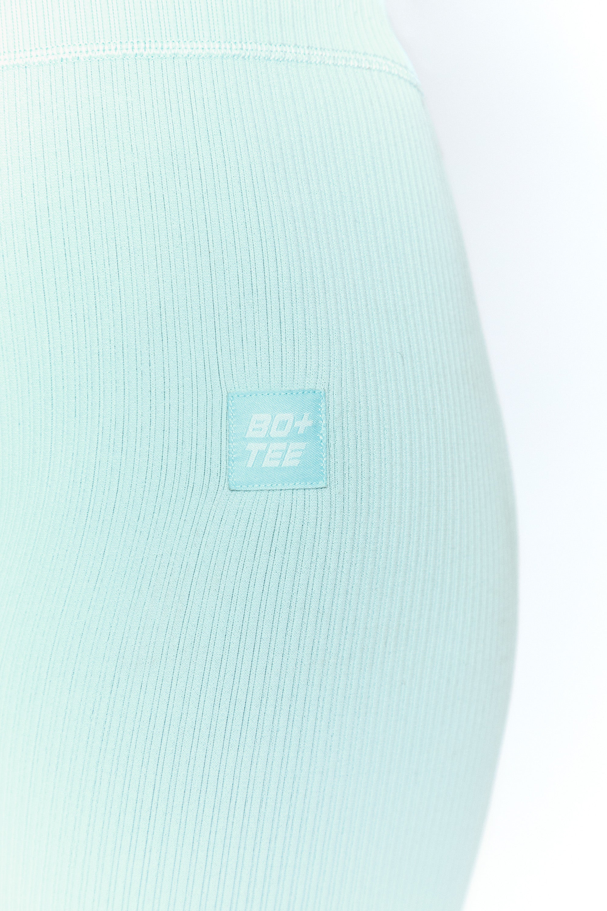 Ribbed Tie Front Full Length Leggings in Light Blue - Image 4