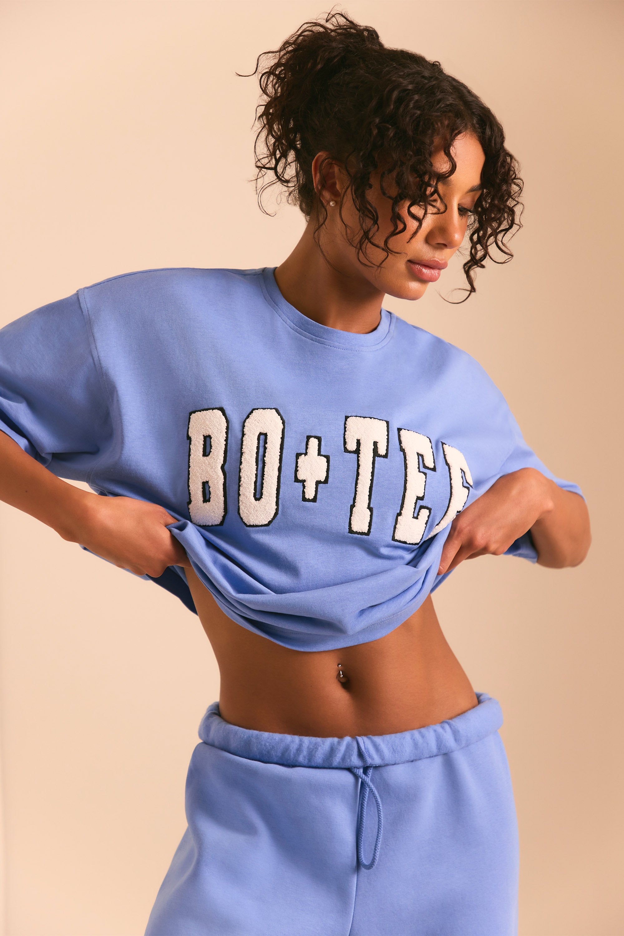 Ease Oversized Short Sleeve T-Shirt in Cerulean - Image 5