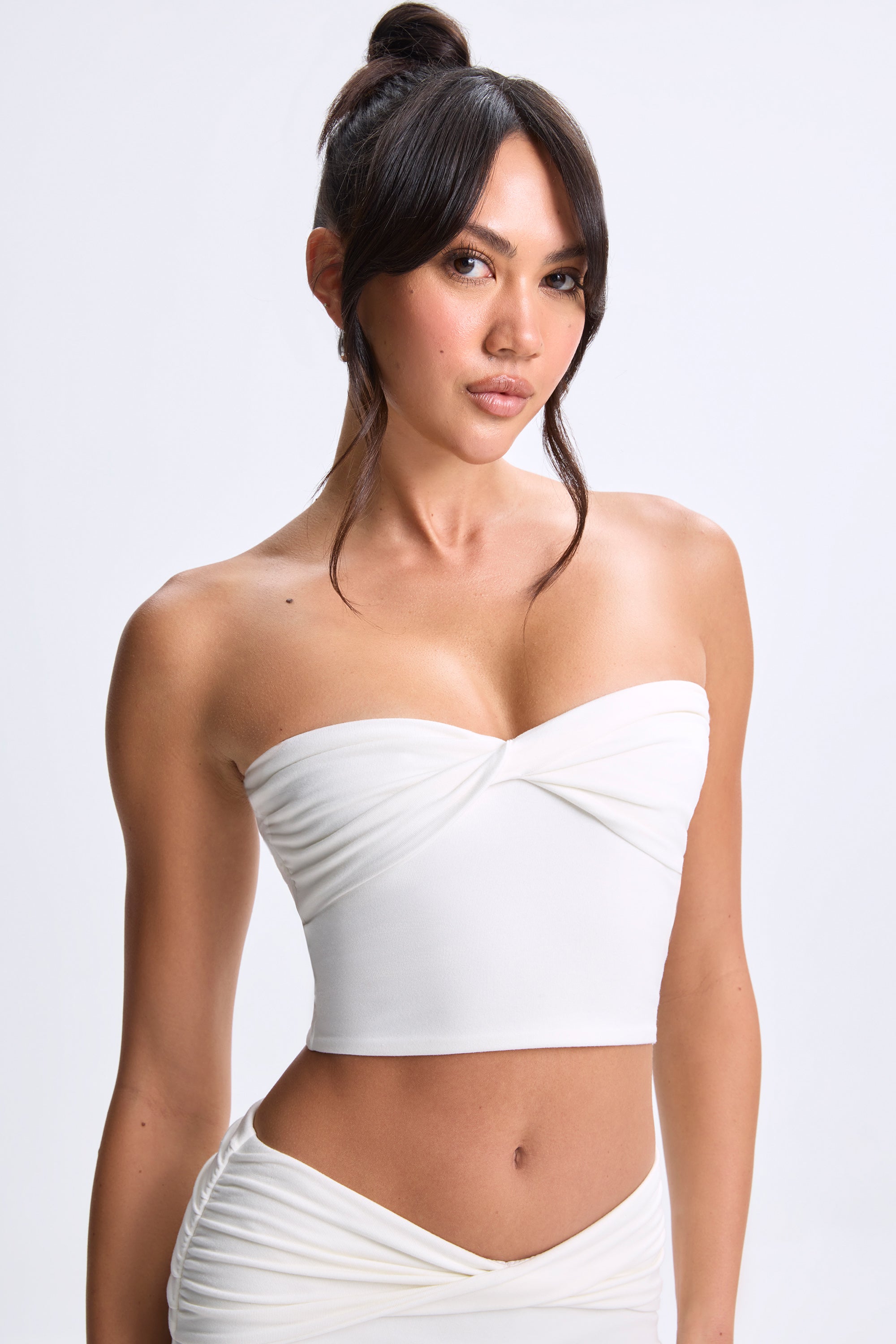 Twist-Front Bandeau Top in White - Image 6
