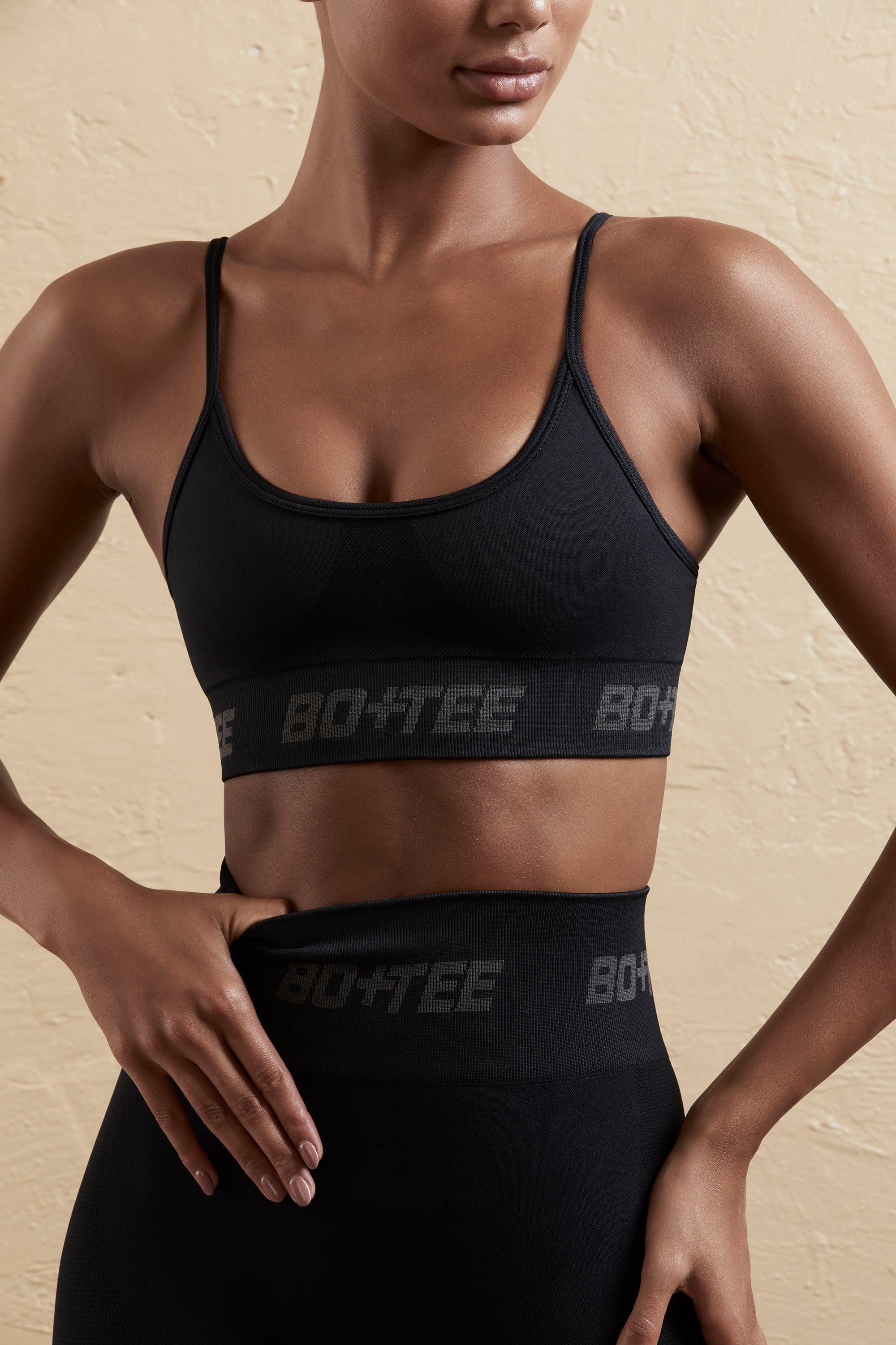 Contender Curved Neckline Sports Bra in Black - Image 5